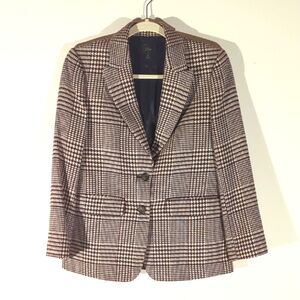 J Crew Plaid Blazer Jacket size 2P Wool Blend